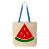 Natural Tote with Contrast-Color Handles Thumbnail