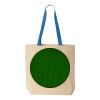 Natural Tote with Contrast-Color Handles Thumbnail