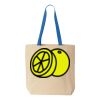Natural Tote with Contrast-Color Handles Thumbnail