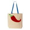 Natural Tote with Contrast-Color Handles Thumbnail