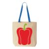 Natural Tote with Contrast-Color Handles Thumbnail