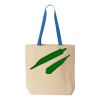 Natural Tote with Contrast-Color Handles Thumbnail