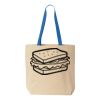 Natural Tote with Contrast-Color Handles Thumbnail
