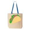 Natural Tote with Contrast-Color Handles Thumbnail