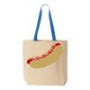Natural Tote with Contrast-Color Handles Thumbnail