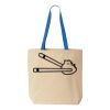 Natural Tote with Contrast-Color Handles Thumbnail