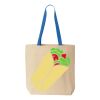 Natural Tote with Contrast-Color Handles Thumbnail