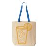 Natural Tote with Contrast-Color Handles Thumbnail
