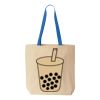Natural Tote with Contrast-Color Handles Thumbnail