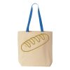 Natural Tote with Contrast-Color Handles Thumbnail