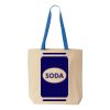 Natural Tote with Contrast-Color Handles Thumbnail