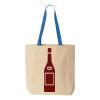 Natural Tote with Contrast-Color Handles Thumbnail