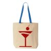 Natural Tote with Contrast-Color Handles Thumbnail