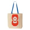 Natural Tote with Contrast-Color Handles Thumbnail