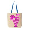 Natural Tote with Contrast-Color Handles Thumbnail