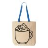 Natural Tote with Contrast-Color Handles Thumbnail