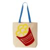 Natural Tote with Contrast-Color Handles Thumbnail