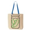 Natural Tote with Contrast-Color Handles Thumbnail