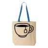 Natural Tote with Contrast-Color Handles Thumbnail