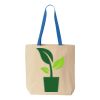 Natural Tote with Contrast-Color Handles Thumbnail