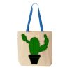 Natural Tote with Contrast-Color Handles Thumbnail