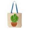 Natural Tote with Contrast-Color Handles Thumbnail