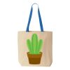 Natural Tote with Contrast-Color Handles Thumbnail