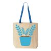 Natural Tote with Contrast-Color Handles Thumbnail