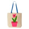 Natural Tote with Contrast-Color Handles Thumbnail