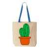 Natural Tote with Contrast-Color Handles Thumbnail