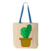 Natural Tote with Contrast-Color Handles Thumbnail
