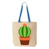 Natural Tote with Contrast-Color Handles Thumbnail