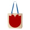 Natural Tote with Contrast-Color Handles Thumbnail