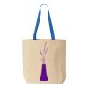 Natural Tote with Contrast-Color Handles Thumbnail