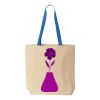 Natural Tote with Contrast-Color Handles Thumbnail