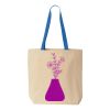 Natural Tote with Contrast-Color Handles Thumbnail