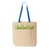 Natural Tote with Contrast-Color Handles Thumbnail