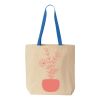 Natural Tote with Contrast-Color Handles Thumbnail