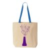 Natural Tote with Contrast-Color Handles Thumbnail