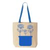 Natural Tote with Contrast-Color Handles Thumbnail