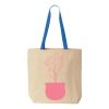 Natural Tote with Contrast-Color Handles Thumbnail