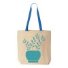 Natural Tote with Contrast-Color Handles Thumbnail