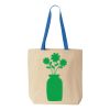 Natural Tote with Contrast-Color Handles Thumbnail