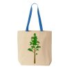 Natural Tote with Contrast-Color Handles Thumbnail