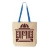 Natural Tote with Contrast-Color Handles Thumbnail