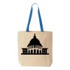 Natural Tote with Contrast-Color Handles Thumbnail
