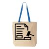 Natural Tote with Contrast-Color Handles Thumbnail