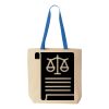 Natural Tote with Contrast-Color Handles Thumbnail