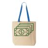Natural Tote with Contrast-Color Handles Thumbnail