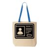 Natural Tote with Contrast-Color Handles Thumbnail